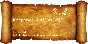 Korponai László névjegykártya