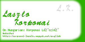 laszlo korponai business card